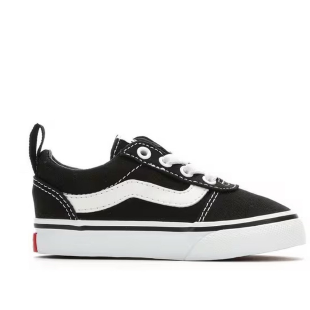 Vans Ward Slip-on Black White Elastic Lace Skate Sneaker Toddler 5